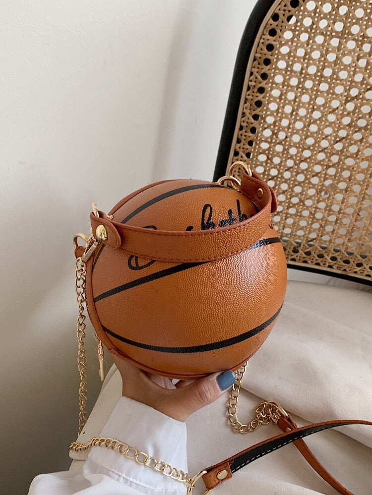 BASKETBALL SHAPED BAG - Brown